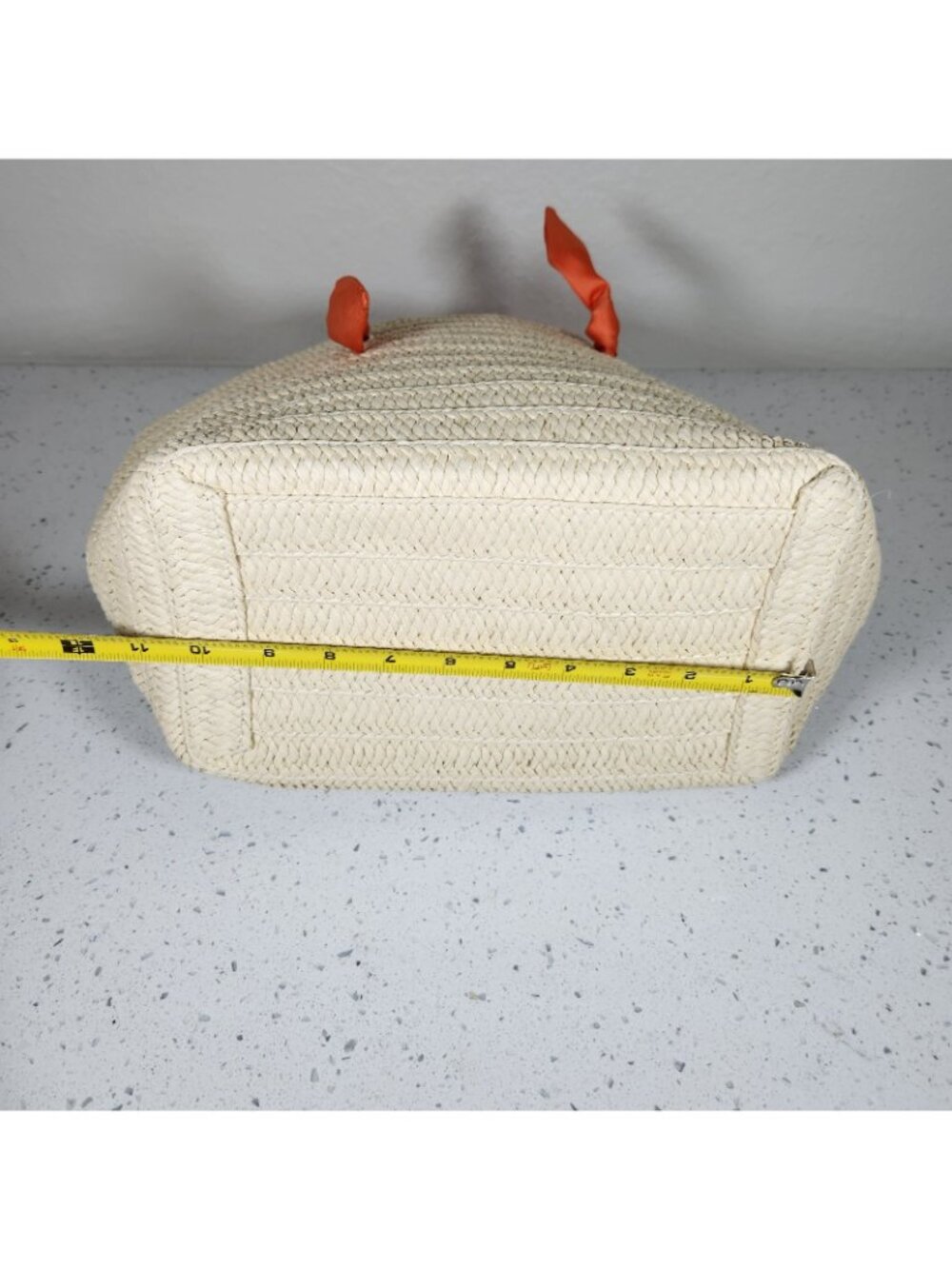 Natural Woven Straw Tote Bag Lot Of 2 Fabric Double Handle Boho Purse Handbags - Picture 10 of 14